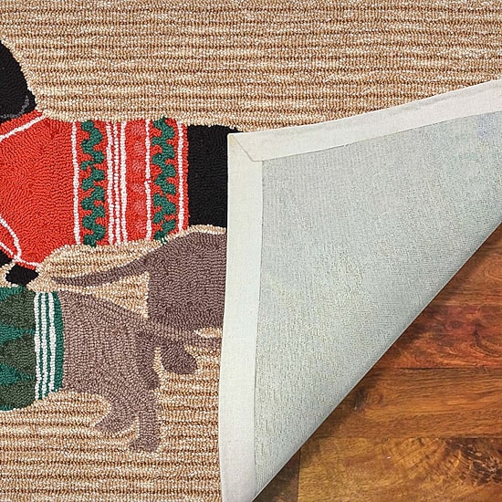 Liora Manne Frontporch Holiday Hounds Holiday Hand Tufted Indoor Outdoor Rectangular Accent Rug