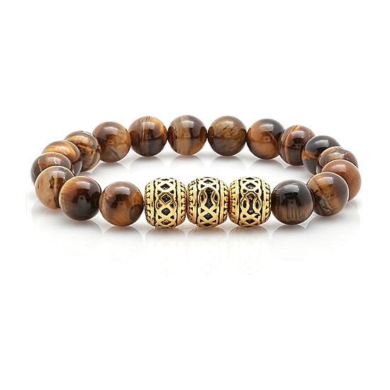 Steeltime Mens 18K Gold Stainless Steel 8 Inch Solid Id Bracelet