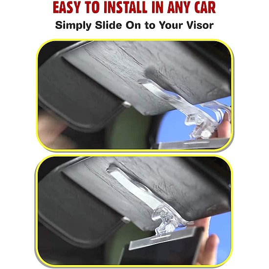 Bell + Howell Tacvisor for Day and Night, Anti-Glare Car Visor, UV-Filtering/Protection - Set of 2