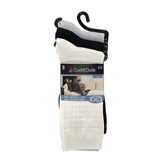 Cuddl Duds Midweight Womens 3 Pair Crew Socks