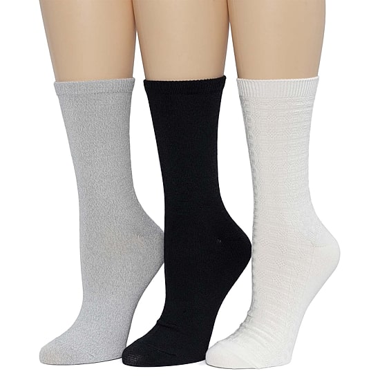 Cuddl Duds Midweight Womens 3 Pair Crew Socks
