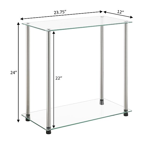 Convenience Concepts Classic Glass Glass End Table