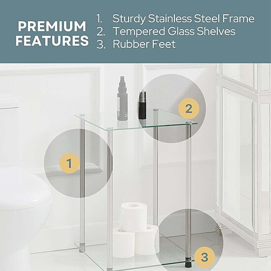 Convenience Concepts Classic Glass Glass End Table
