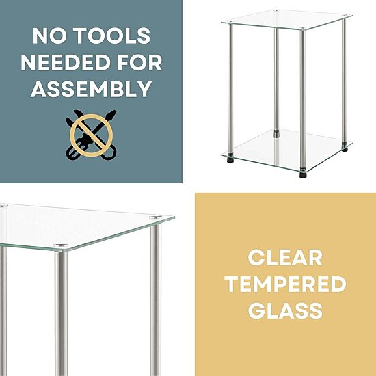 Convenience Concepts Classic Glass Glass End Table