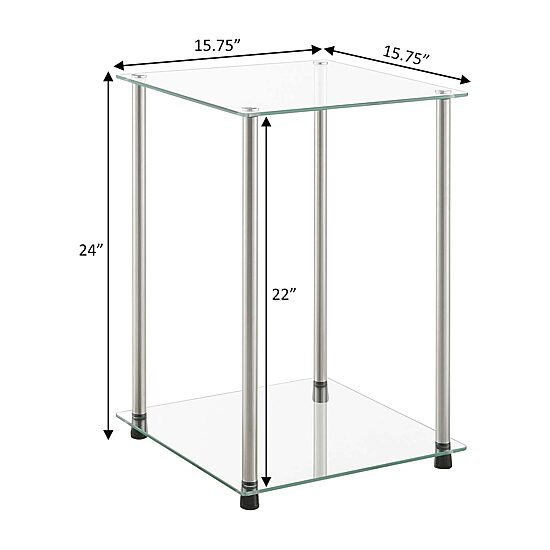 Convenience Concepts Classic Glass Glass End Table