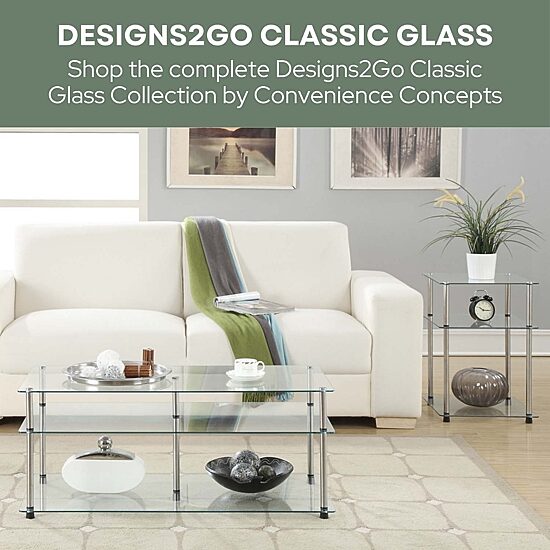 Convenience Concepts Classic Glass Glass End Table