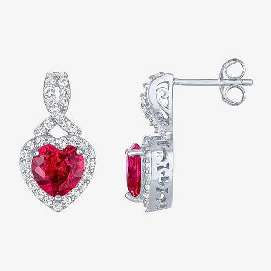 Lab Created Gemstone Sterling Silver Heart 3-pc. Jewelry Set