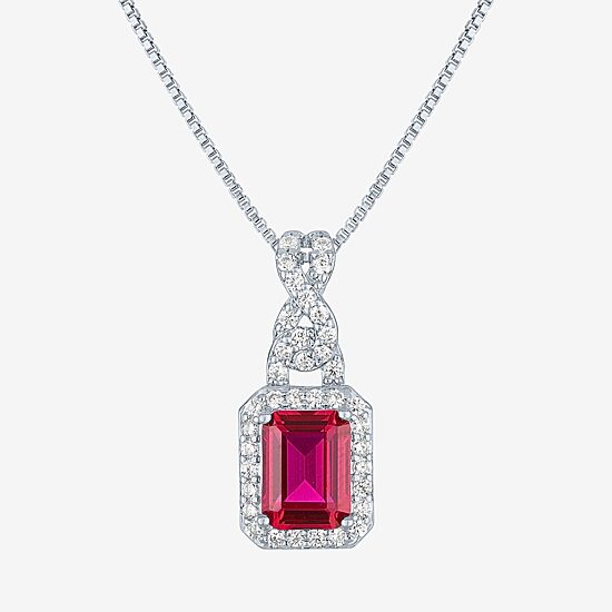 Womens Lab Created Red Ruby Pure Silver Over Brass 4-pc. Jewelry Set
