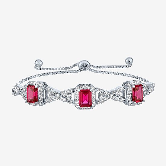 Womens Lab Created Red Ruby Pure Silver Over Brass 4-pc. Jewelry Set
