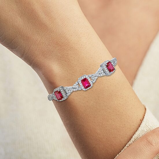 Womens Lab Created Red Ruby Pure Silver Over Brass 4-pc. Jewelry Set