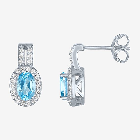 Womens Genuine Blue Topaz Sterling Silver 3-pc. Jewelry Set