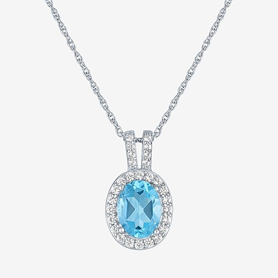 Womens Genuine Blue Topaz Sterling Silver 3-pc. Jewelry Set