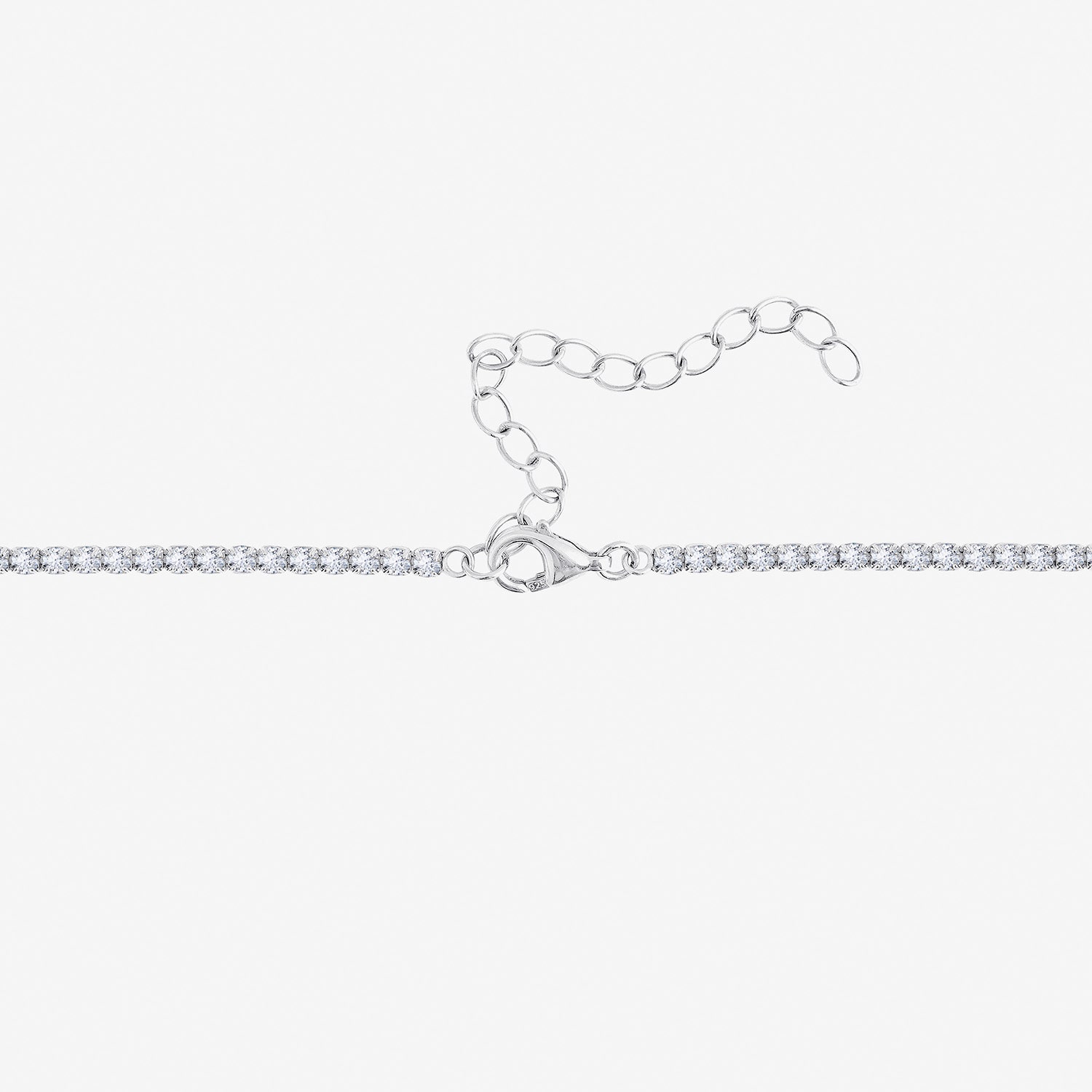 Diamonart Womens Cubic Zirconia Sterling Silver Inch Tennis Necklace