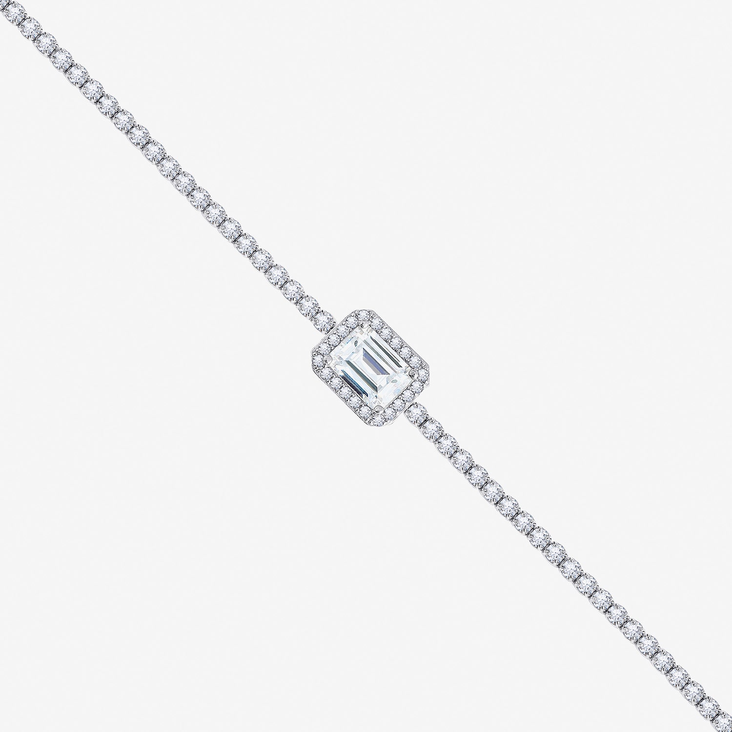 Diamonart Womens Cubic Zirconia Sterling Silver Inch Tennis Necklace