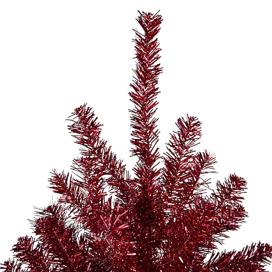 Northlight Metallic Red Tinsel Unlit 6 Foot Christmas Tree
