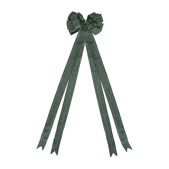 Northlight 50in Plaid 16 Loop Bow Ribbon