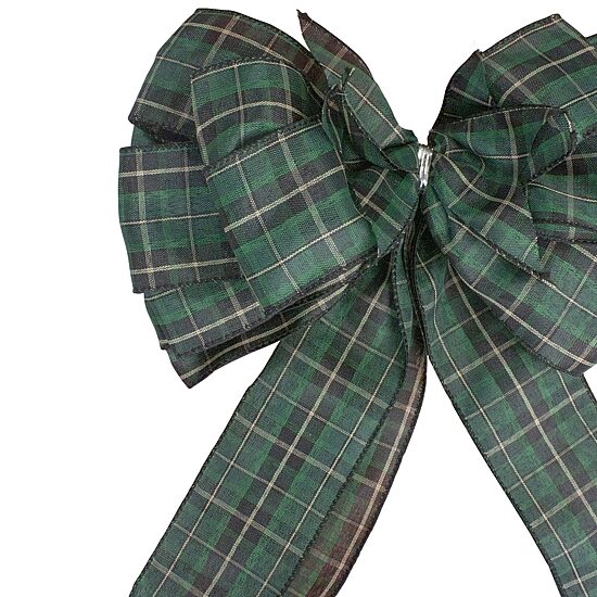 Northlight 50in Plaid 16 Loop Bow Ribbon