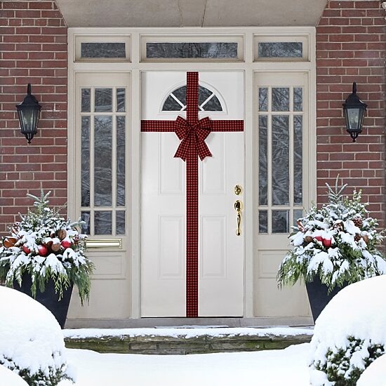 Northlight 14ft Red Buffalo Plaid  Door Bow Ribbon