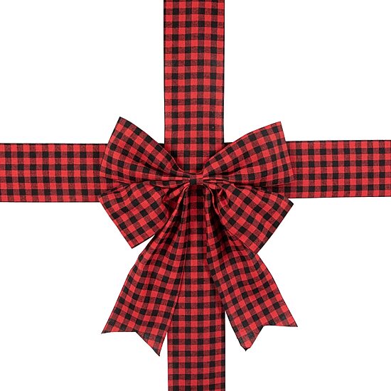 Northlight 14ft Red Buffalo Plaid  Door Bow Ribbon