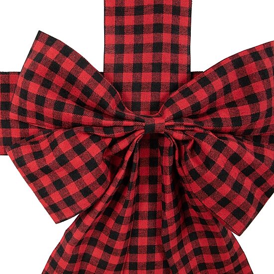 Northlight 14ft Red Buffalo Plaid  Door Bow Ribbon