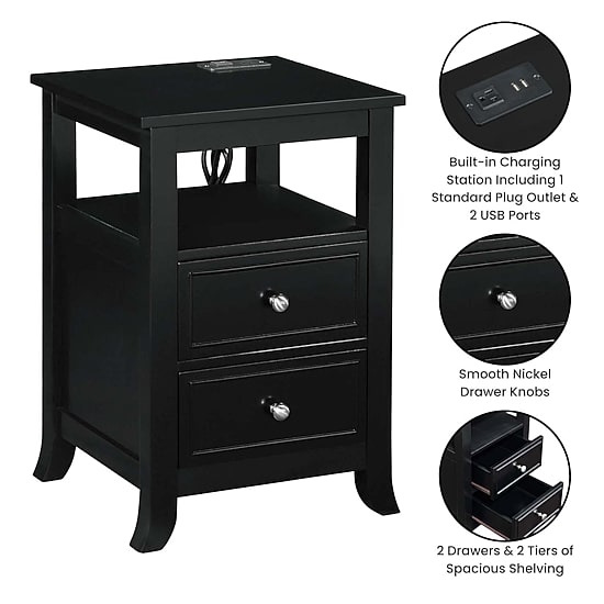 Convenience Concepts Melbourne 2-Drawer End Table