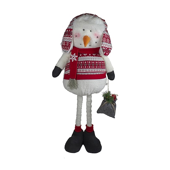 Northlight Plush  Snowman Telescopic Legs Christmas Snowman Figurine