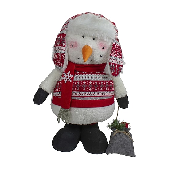 Northlight Plush  Snowman Telescopic Legs Christmas Snowman Figurine