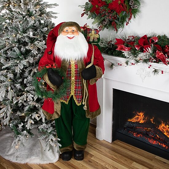 Northlight 60in Wreath Christmas Santa Figurine