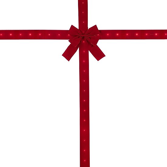 Northlight 14ft Prelit Red Velvet  Door Bow Ribbon