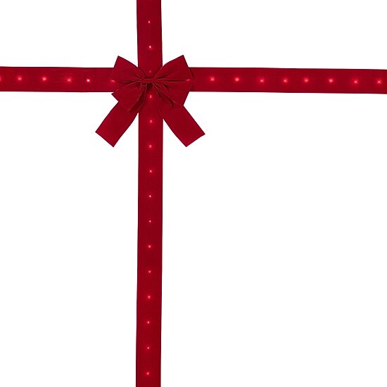 Northlight 14ft Prelit Red Velvet  Door Bow Ribbon
