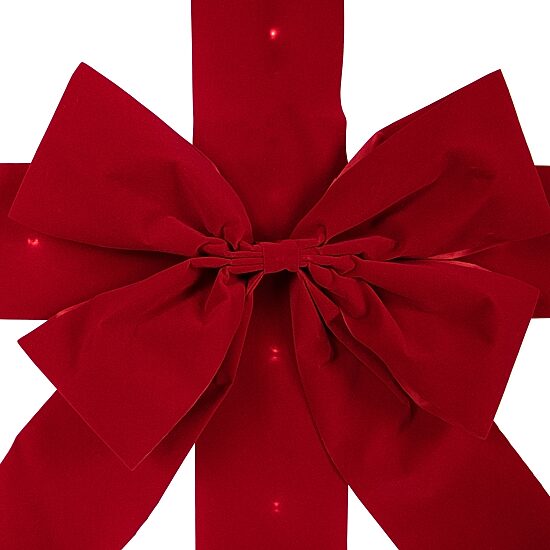 Northlight 14ft Prelit Red Velvet  Door Bow Ribbon