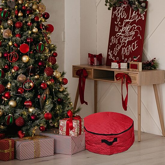 Northlight Quilt Zip Up 36 Inch Wreath Storage Bag