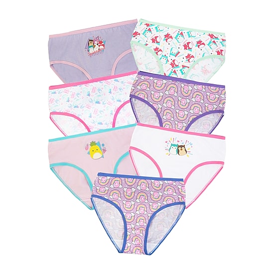 Little & Big Kid Girls Squishmallows 7 Pack Brief Panty Gup7701