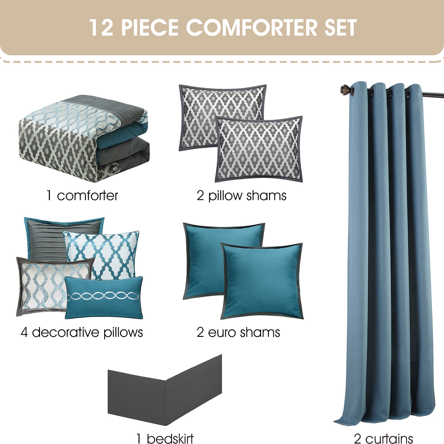 Stratford Park Kelvin 12-pc. Lightweight Comforter Set