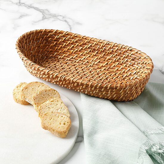 Martha Stewart Rattan Oval Bread Basket