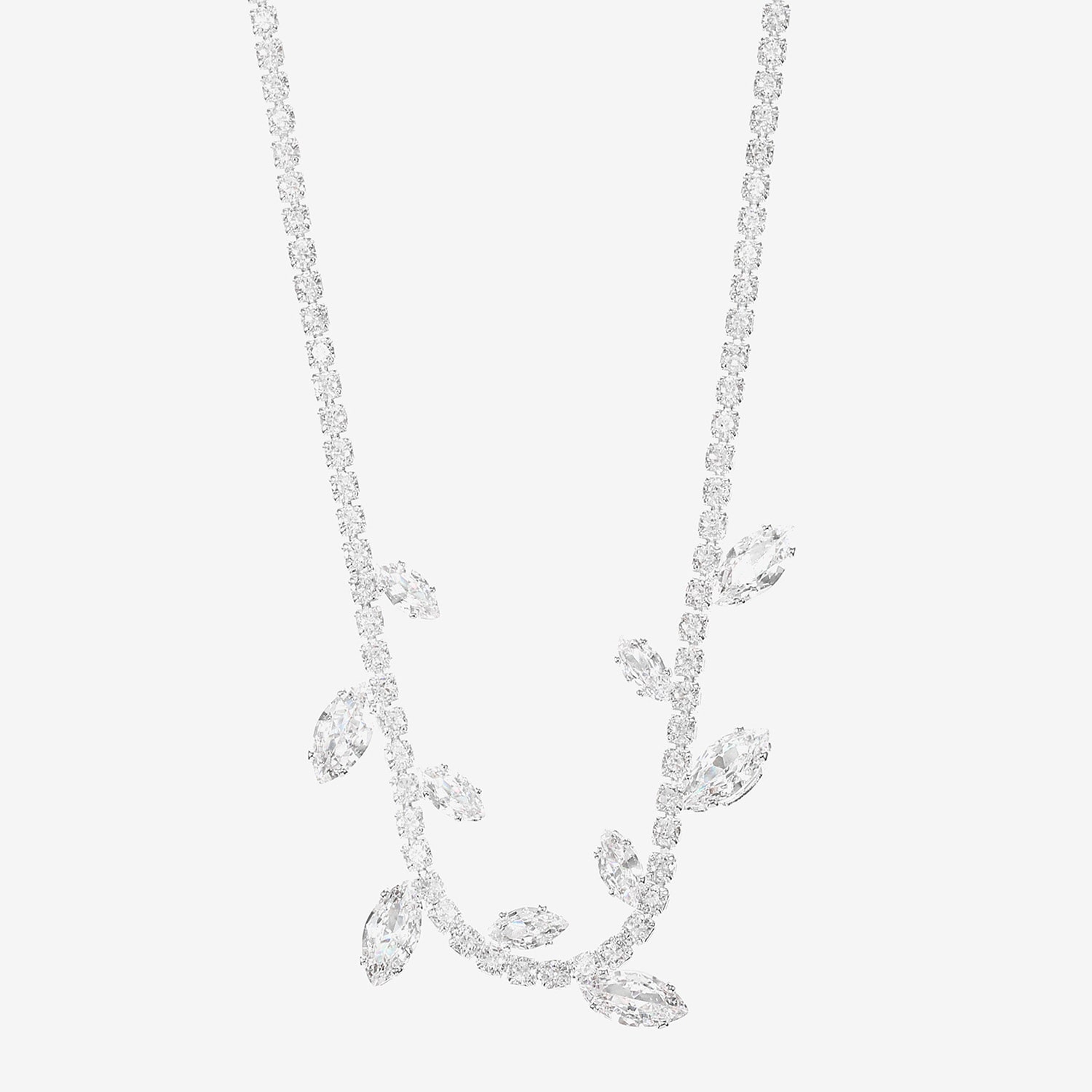 Sparkle Allure Womens Cubic Zirconia Pure Silver Over Brass Inch Tennis Necklace