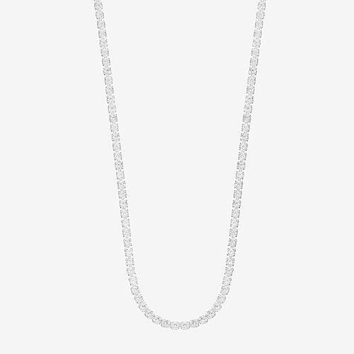 Sparkle Allure Womens Cubic Zirconia Pure Silver Over Brass 16 Inch Tennis Necklace, One Size
