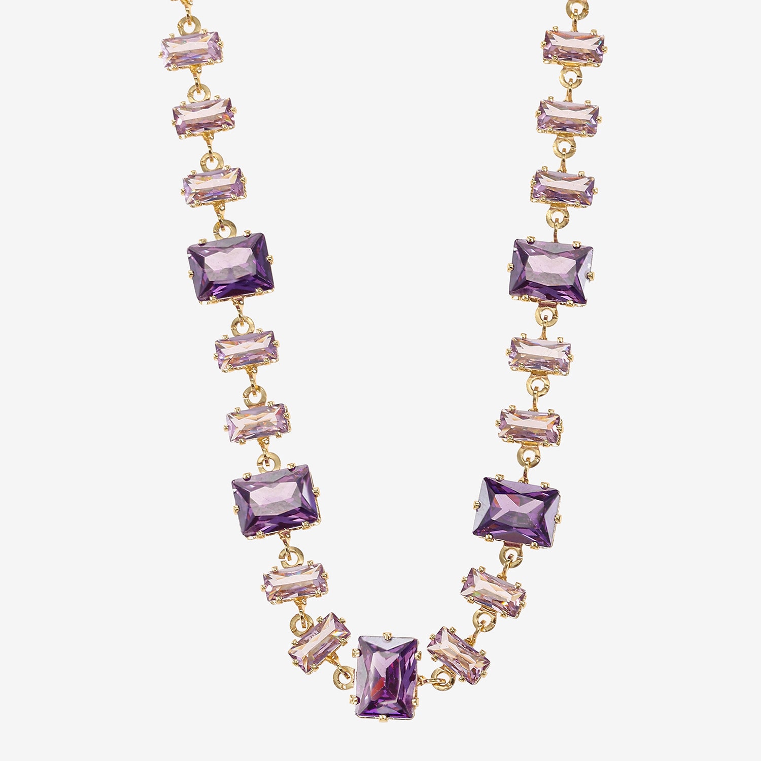 Sparkle Allure Womens Purple Cubic Zirconia 14K Gold Over Brass 16 Inch Tennis Necklace