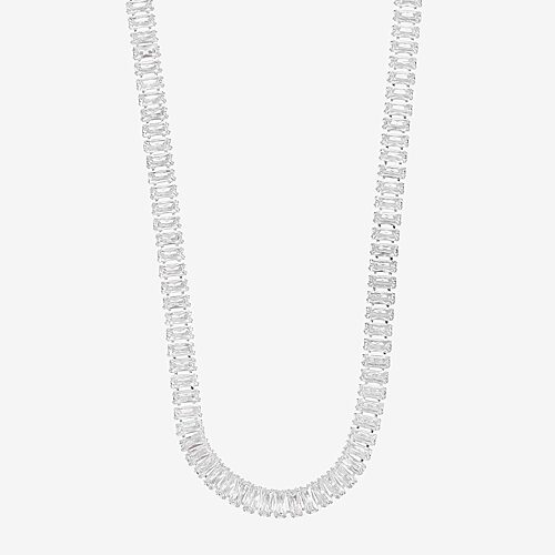 Sparkle Allure Womens Cubic Zirconia Pure Silver Over Brass 16 Inch Tennis Necklace, One Size