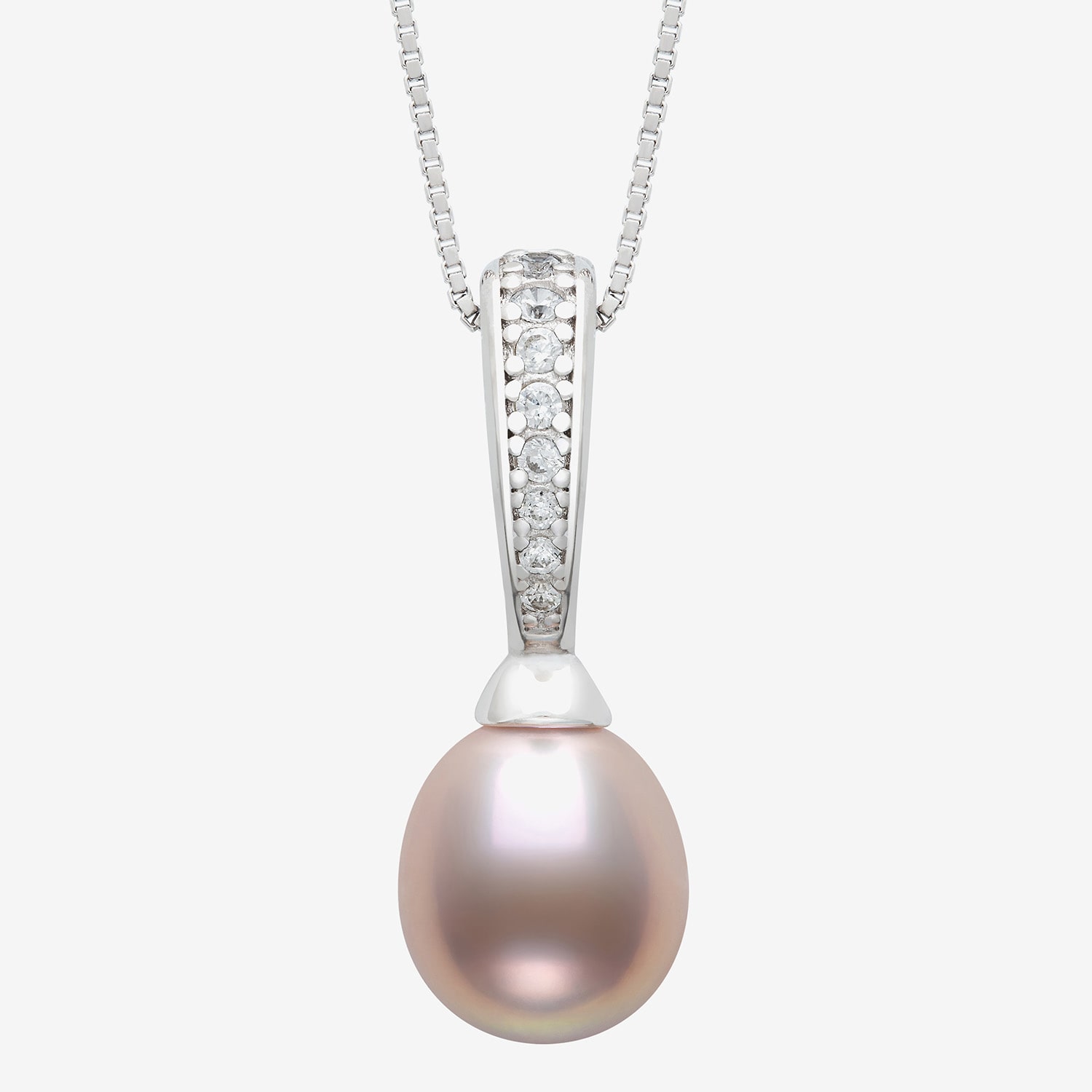 Cultured Freshwater Pearl Sterling Silver 18 Inch Pendant Necklace