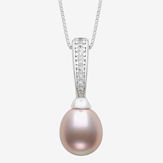 Cultured Freshwater Pearl Sterling Silver 18 Inch Pendant Necklace
