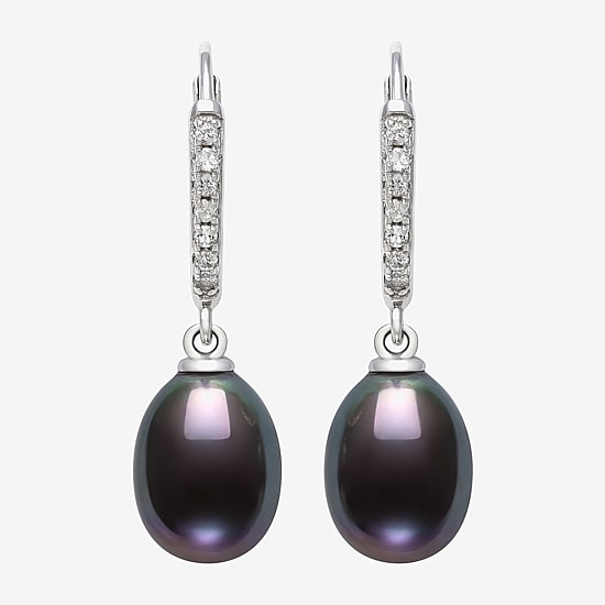 Cultured Freshwater Pearl Sterling Silver Drop Earrings