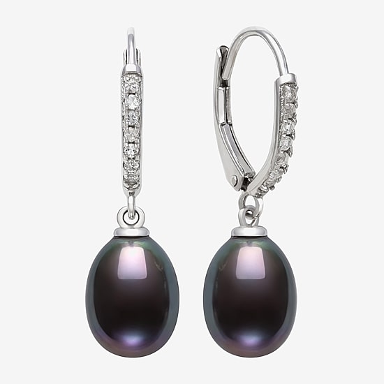 Cultured Freshwater Pearl Sterling Silver Drop Earrings