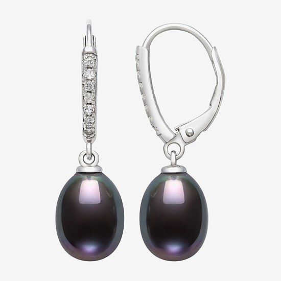 Cultured Freshwater Pearl Sterling Silver Drop Earrings