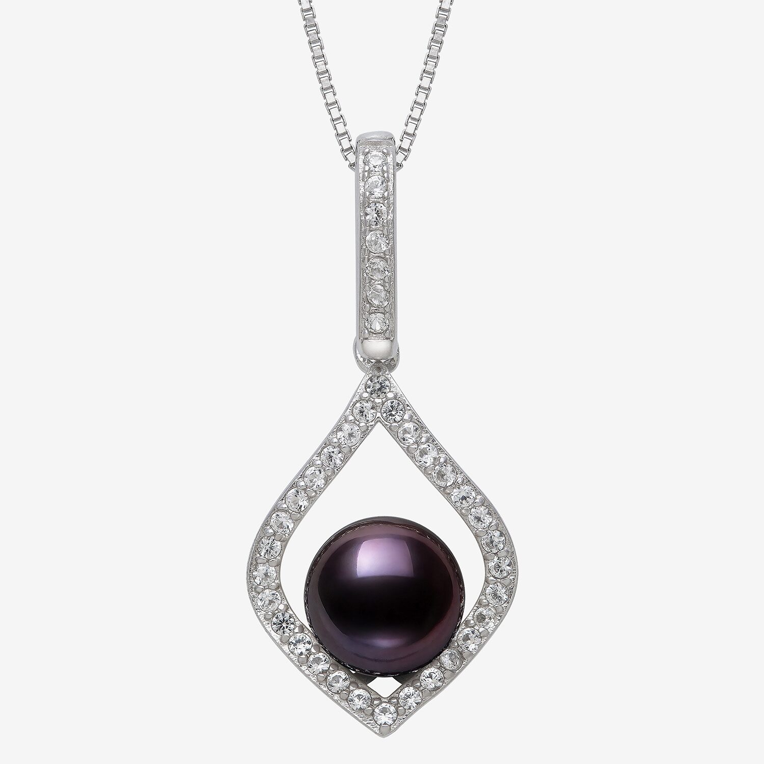 Cultured Freshwater Pearl Sterling Silver 18 Inch Pendant Necklace