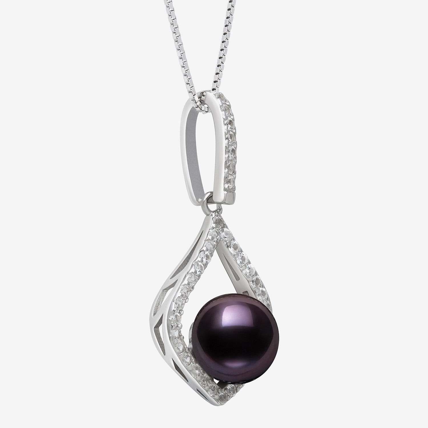 Cultured Freshwater Pearl Sterling Silver 18 Inch Pendant Necklace