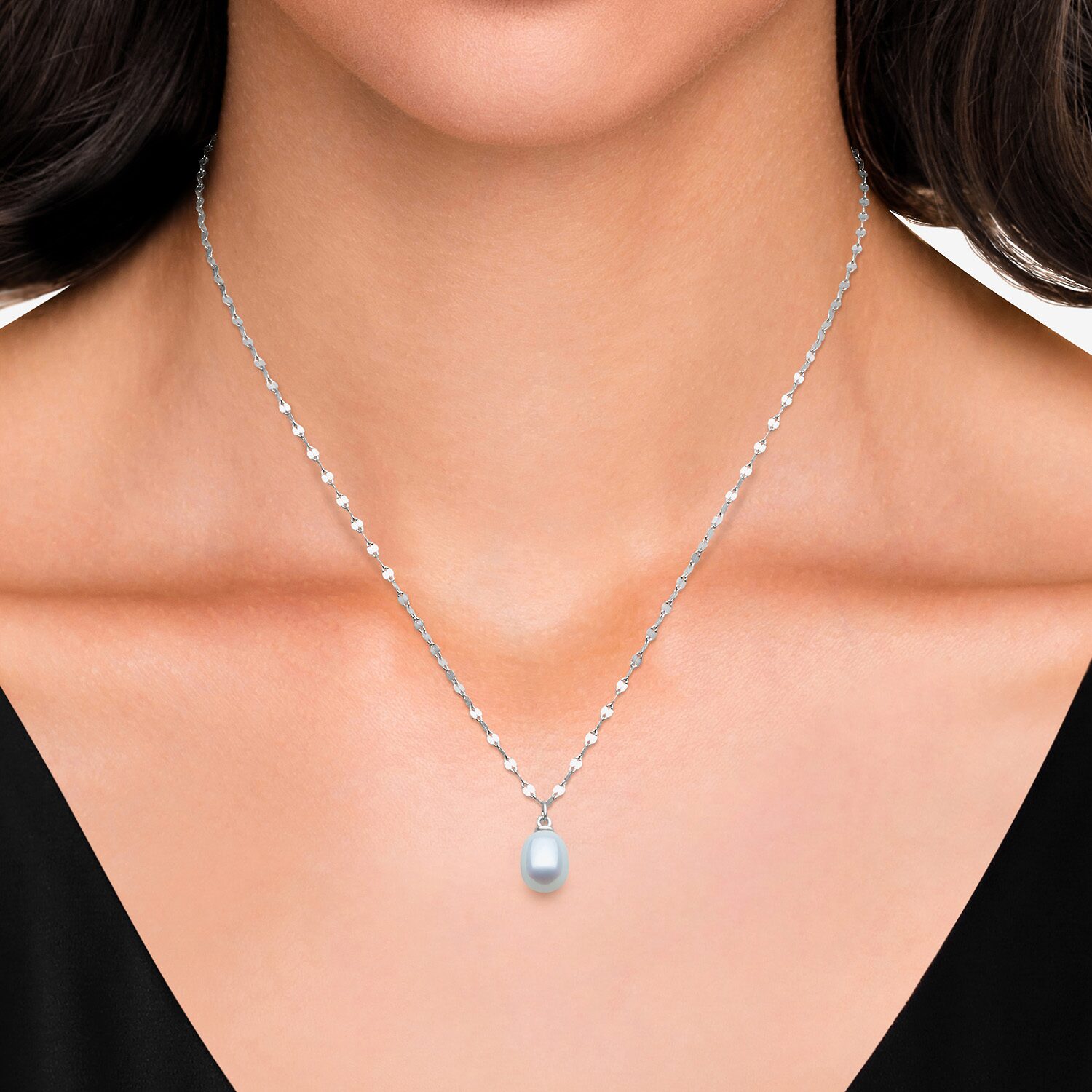 Yes, Please! Womens Genuine White Sterling Silver 18 Inch Pendant Necklace