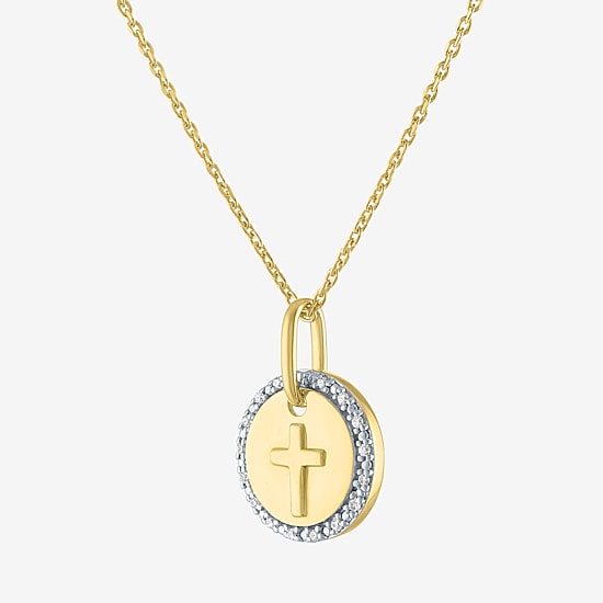 Yes, Please! Womens Lab Grown White Diamond Accent 14K Gold Over Silver 2-pc. Necklace Set