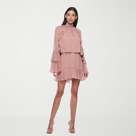 Premier Amour Womens Mock Neck Long Sleeve Shift Dress