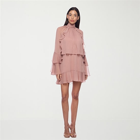 Premier Amour Womens Mock Neck Long Sleeve Shift Dress